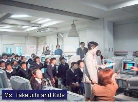 The principal at Sakura, Japan coordinating the video chat from there.